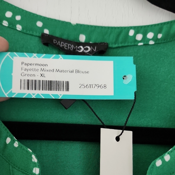 Papermoon Emerald Sleeveless Top with White Dots - Picture 2 of 8